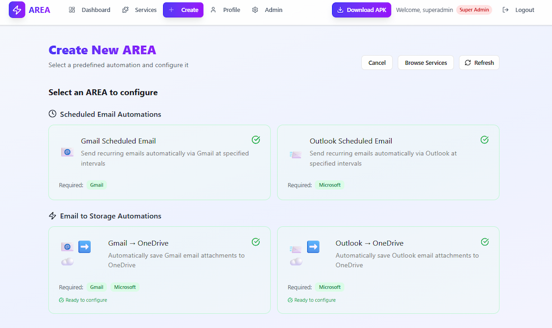 AREA — Automation Platform